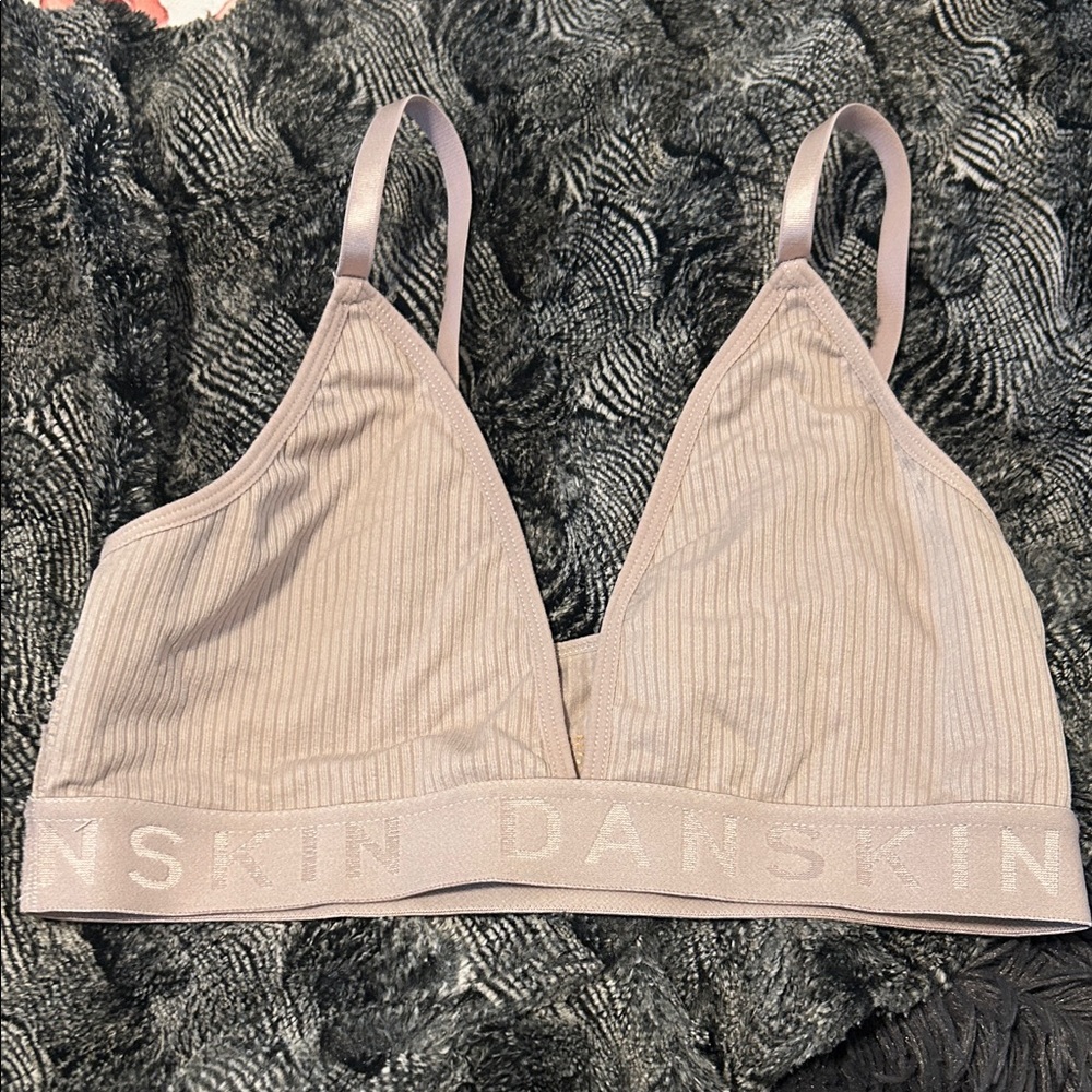 Danskin Women's Ribbed Bralette - Light Gray